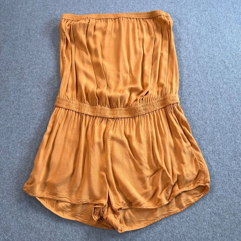 Aritzia Mustard Strapless Romper